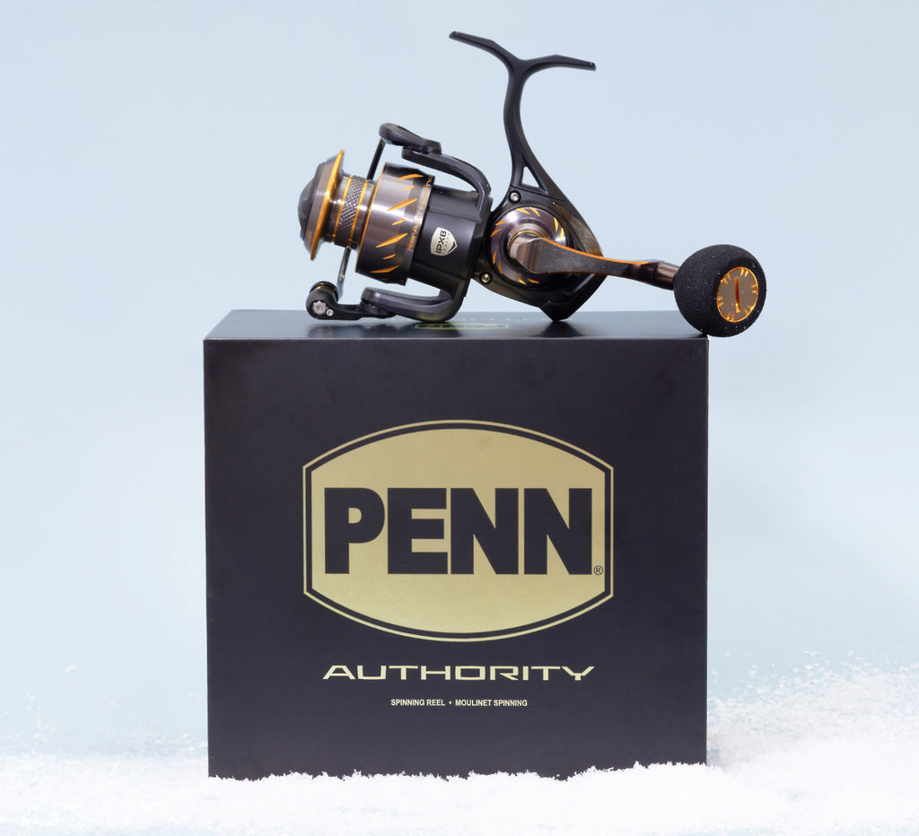 Authority reel on a black box in the snow