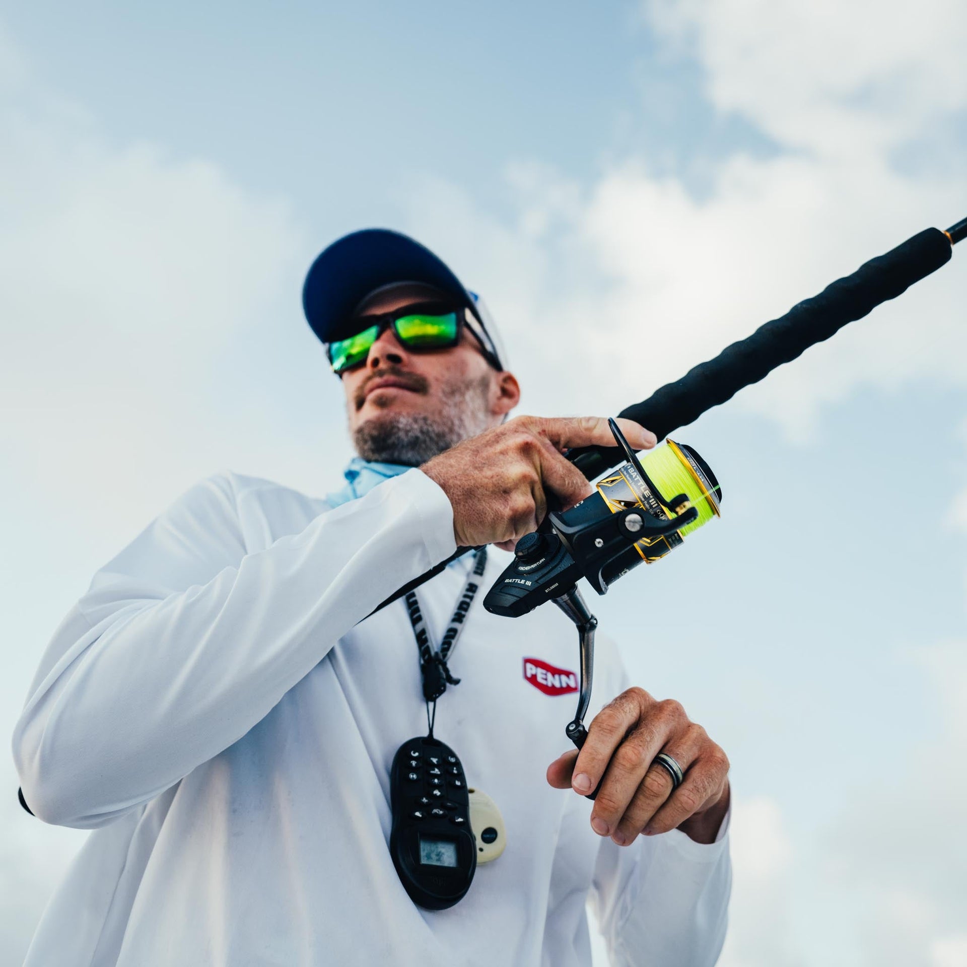 Man fishing in sunglasses