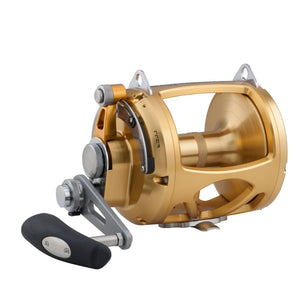 2 speed automatic fishing reel Shimano SPM8II Speedmaster II Lever Drag Featuring the S concept design with a single piece frame and dual Shimano Tiagra Conventional Reel