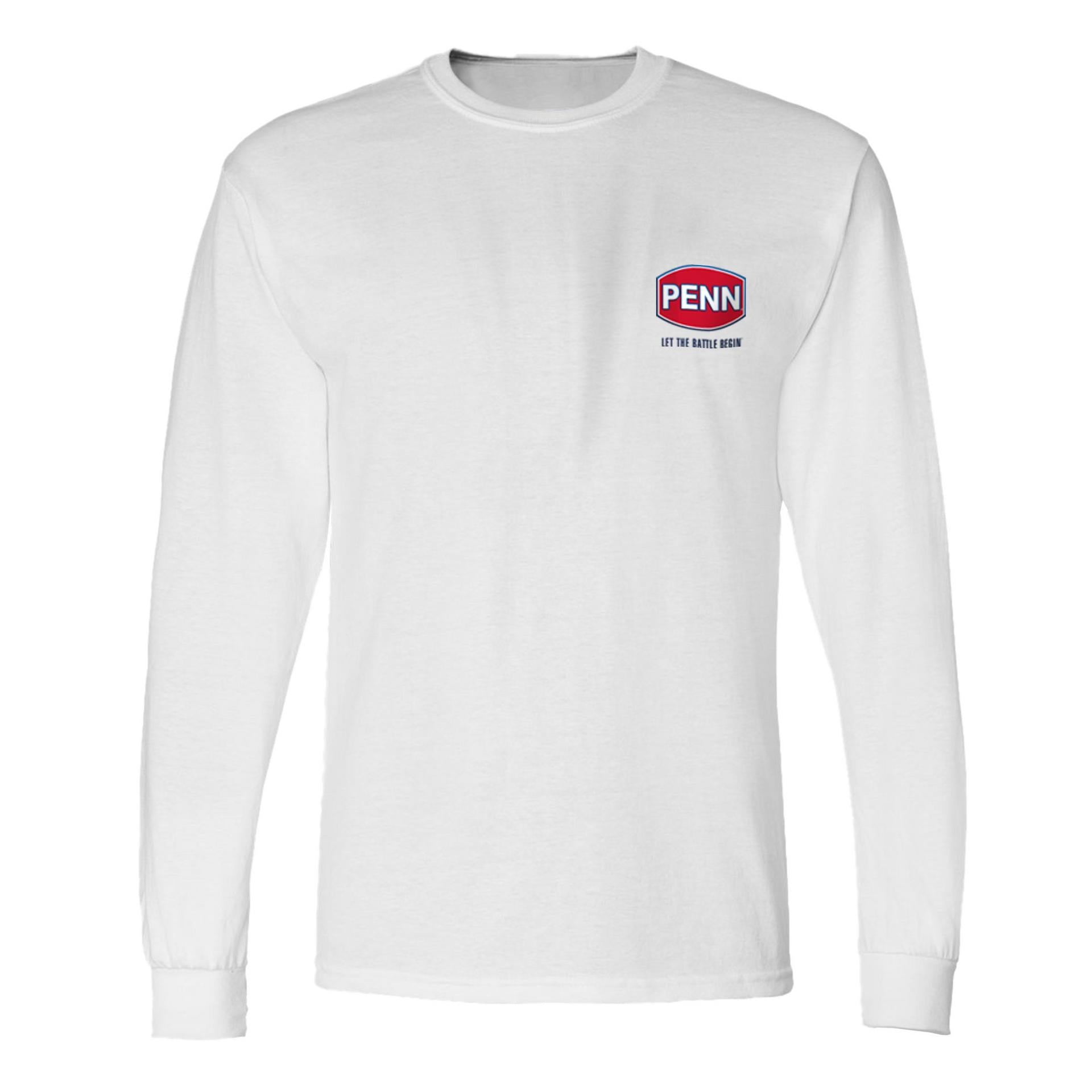 Logo Long Sleeve T-Shirt - White, L - Penn Fishing