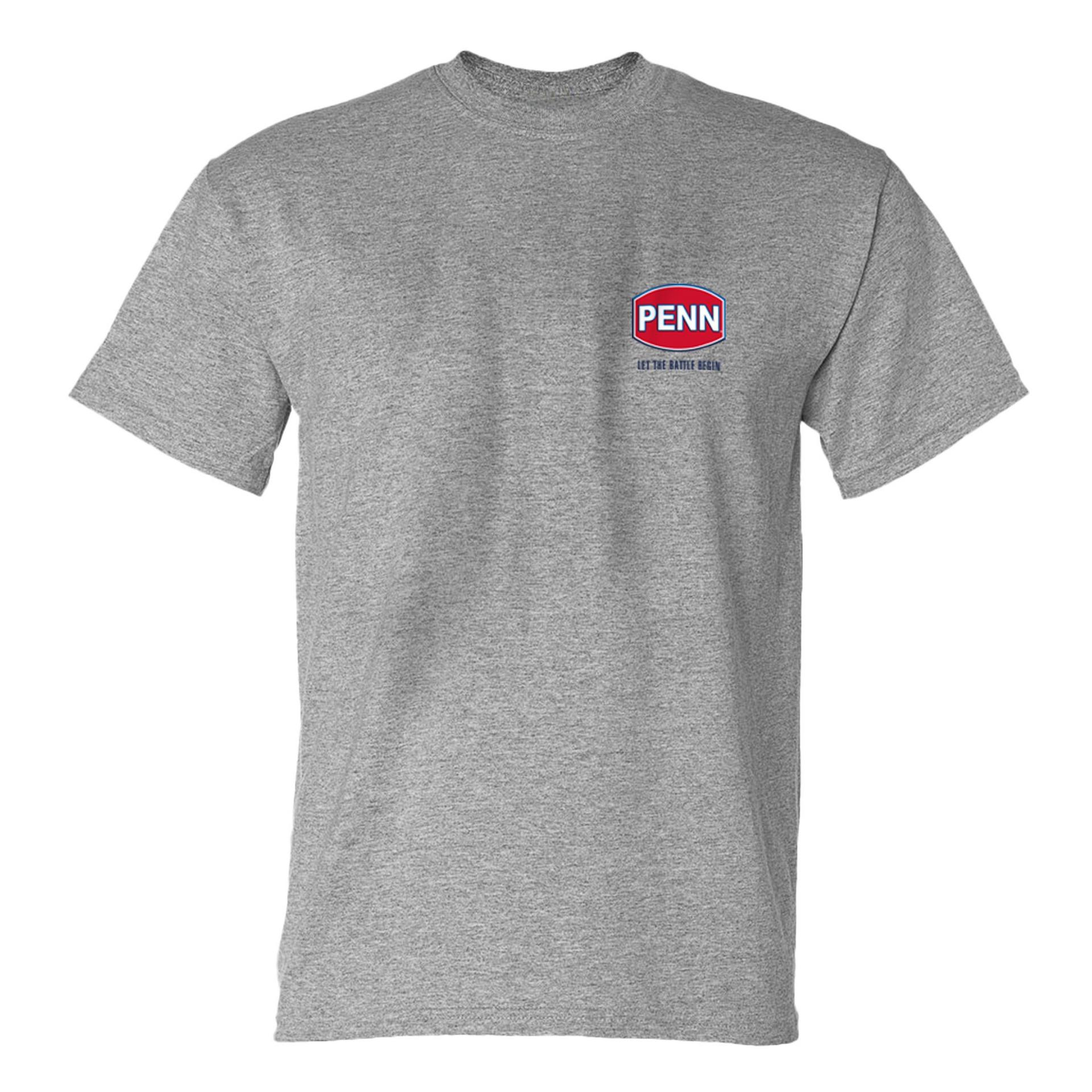 Logo Short Sleeve T-Shirt - Heather Grey, L - Penn Fishing