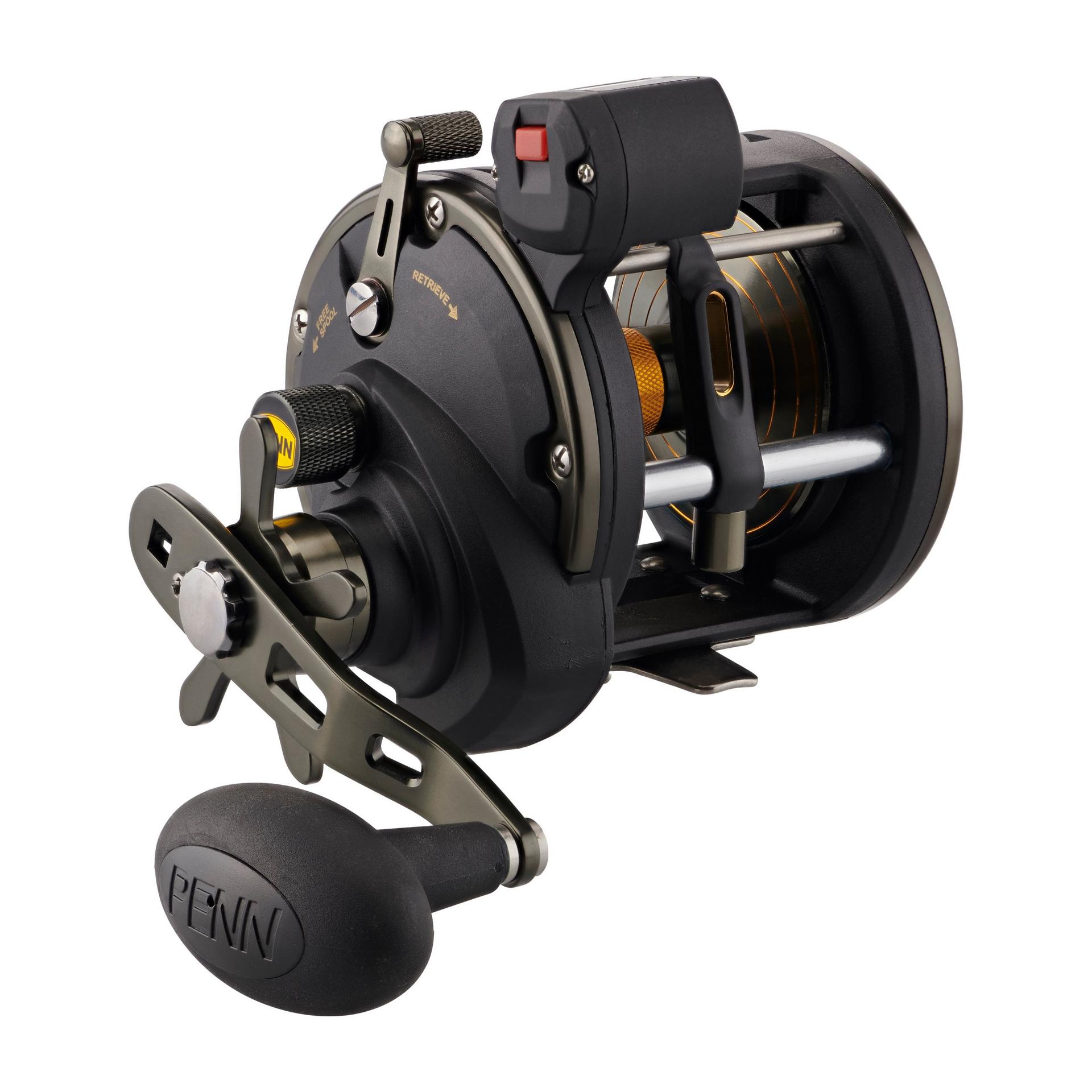 Penn Warfare Level Wind Conventional Reel and Fishing Rod Combo, Black, 6'6