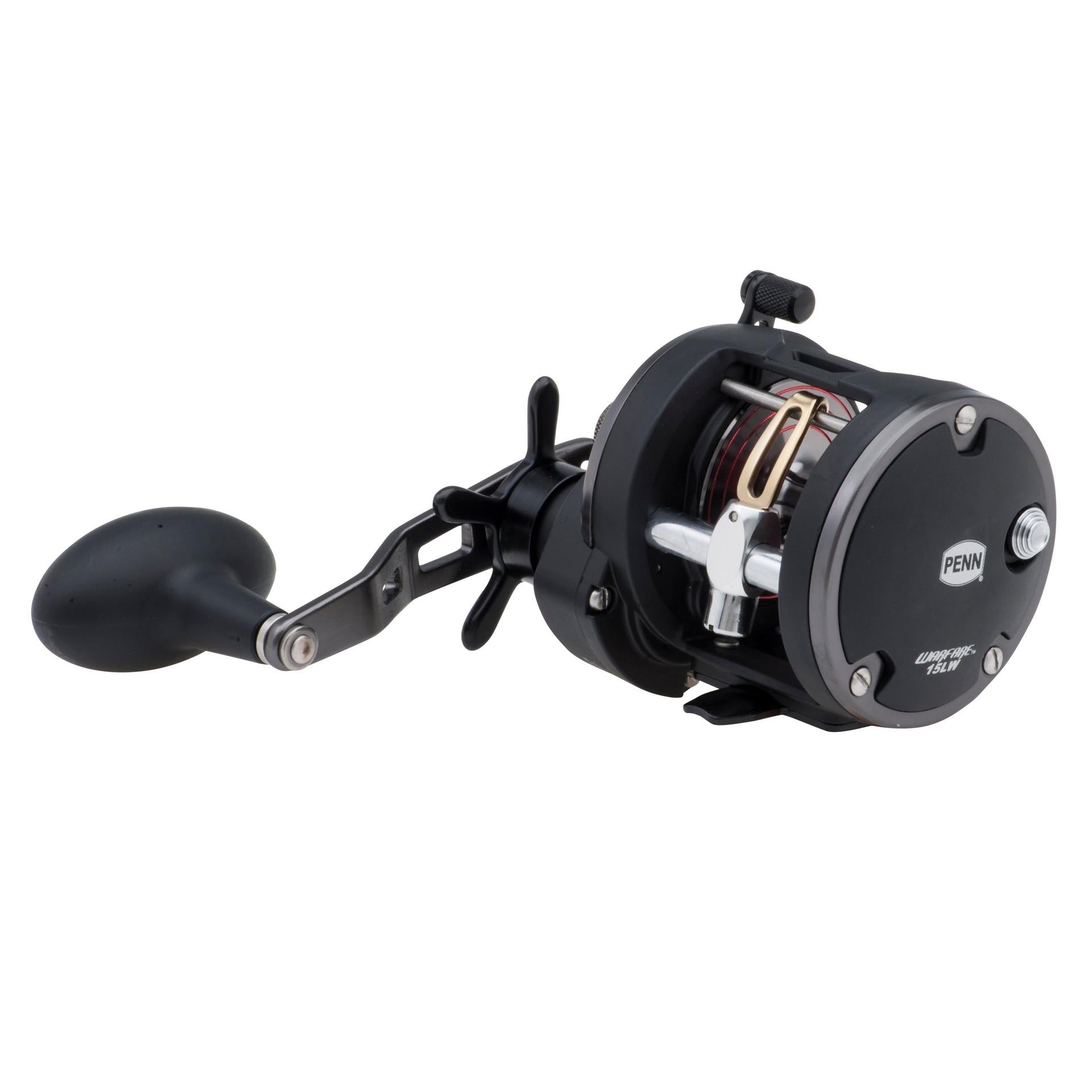 Penn Warfare Level Wind Conventional Reel and Fishing Rod Combo, Black, 6'6