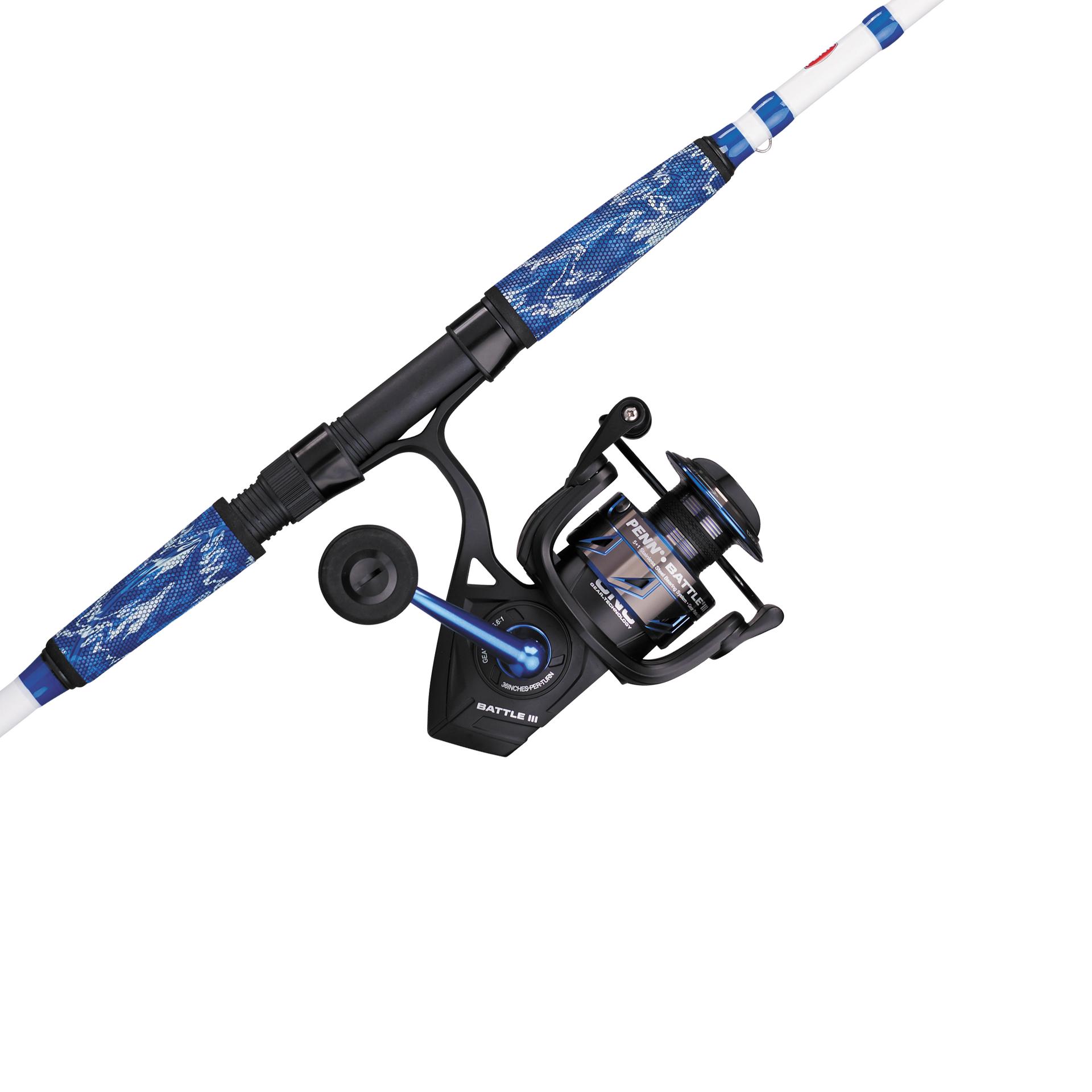 PENN 8' Battle II Fishing Rod and Reel Spinning Combo, Reel Size 5000 